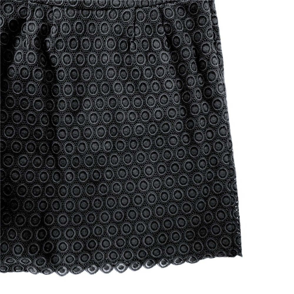 Rebecca Moses Womens 8 Cotton Eyelet Crochet Black Lace Pencil Skirt Lined City
